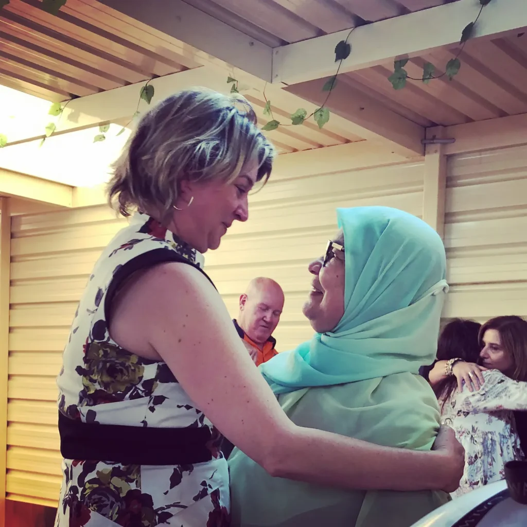 Amanda Tattersall with Maha Abdo from Muslim Women’s Australia